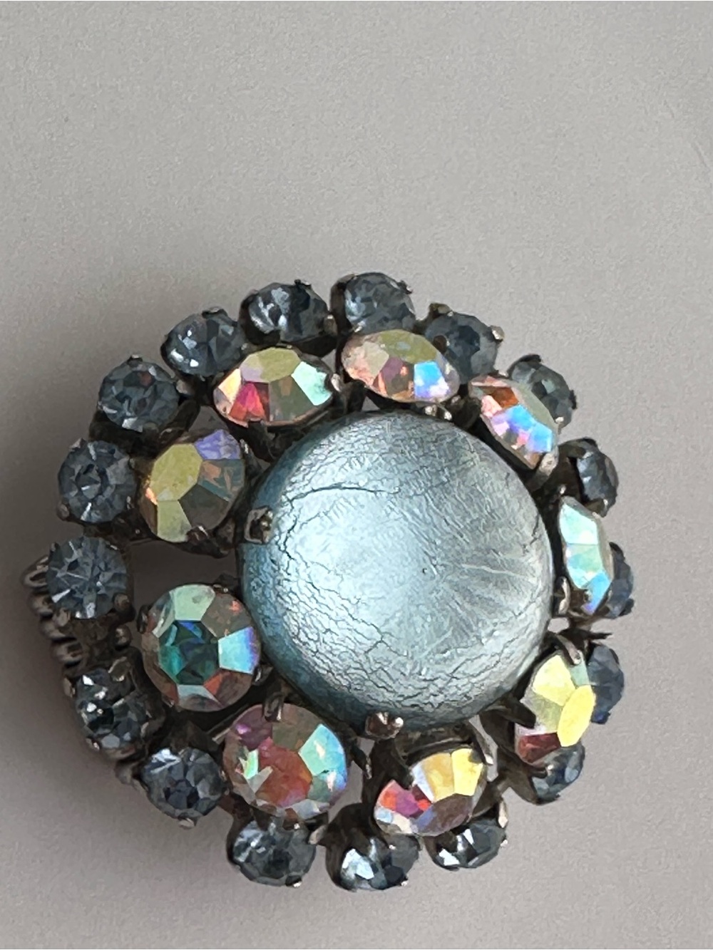 A-F Paris Btè SGDG Vintage from 1930’s Glass and rinestones Brooch/Fur clip - Picture 5 of 14